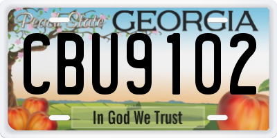 GA license plate CBU9102