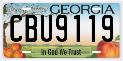 GA license plate CBU9119