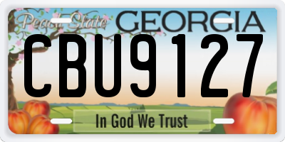 GA license plate CBU9127