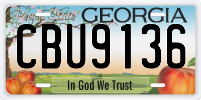 GA license plate CBU9136