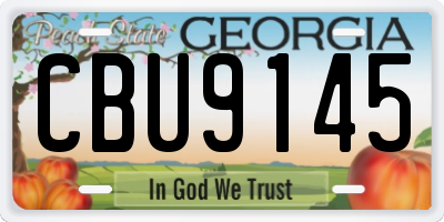 GA license plate CBU9145