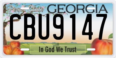 GA license plate CBU9147