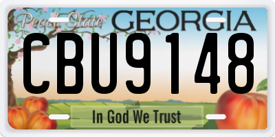 GA license plate CBU9148
