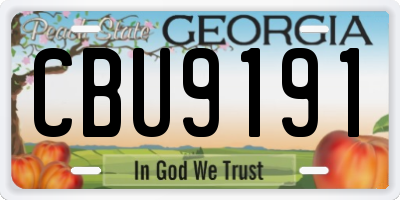 GA license plate CBU9191