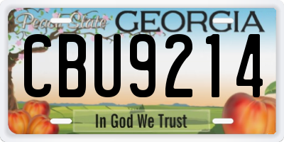 GA license plate CBU9214