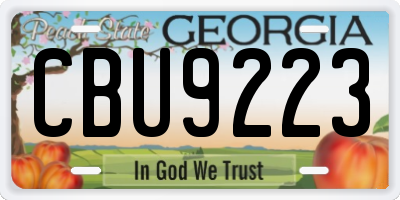 GA license plate CBU9223
