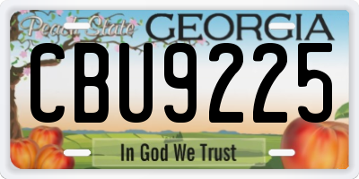 GA license plate CBU9225