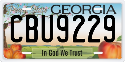 GA license plate CBU9229