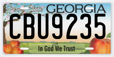 GA license plate CBU9235