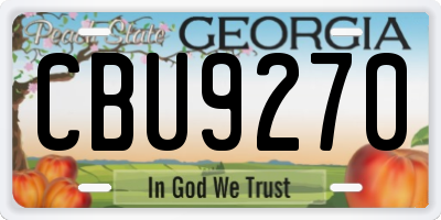 GA license plate CBU9270