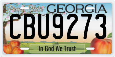 GA license plate CBU9273