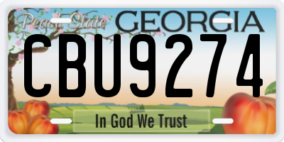 GA license plate CBU9274