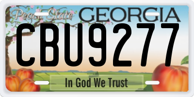GA license plate CBU9277