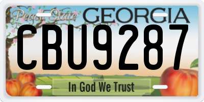 GA license plate CBU9287