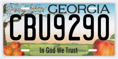GA license plate CBU9290