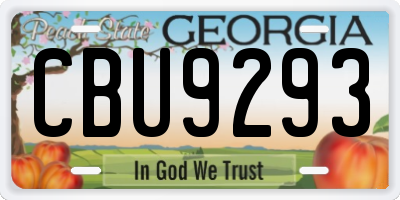 GA license plate CBU9293