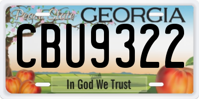 GA license plate CBU9322