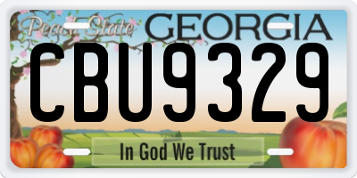 GA license plate CBU9329