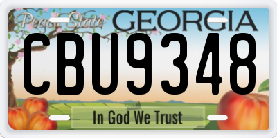 GA license plate CBU9348