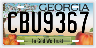 GA license plate CBU9367