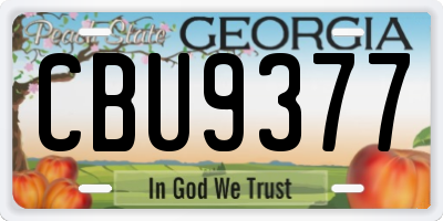 GA license plate CBU9377