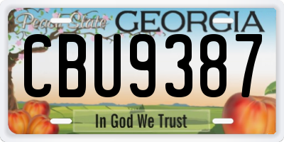 GA license plate CBU9387