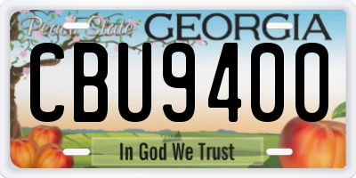 GA license plate CBU9400