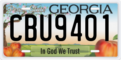 GA license plate CBU9401