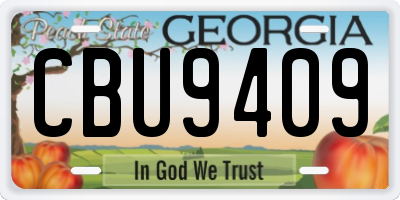 GA license plate CBU9409