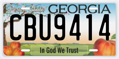GA license plate CBU9414