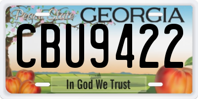 GA license plate CBU9422