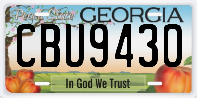 GA license plate CBU9430