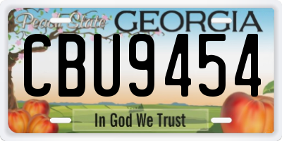 GA license plate CBU9454