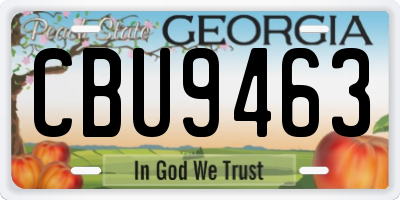 GA license plate CBU9463