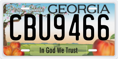 GA license plate CBU9466