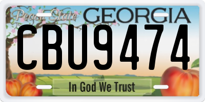 GA license plate CBU9474