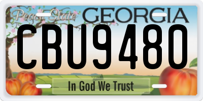 GA license plate CBU9480