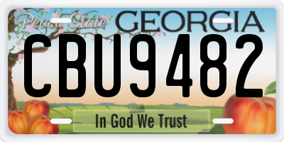 GA license plate CBU9482