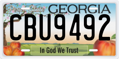 GA license plate CBU9492