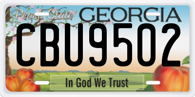 GA license plate CBU9502