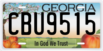 GA license plate CBU9515
