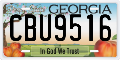 GA license plate CBU9516