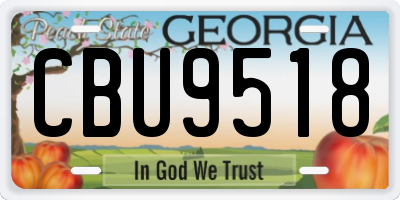 GA license plate CBU9518