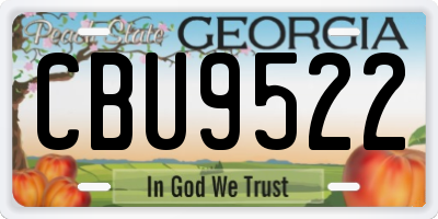 GA license plate CBU9522