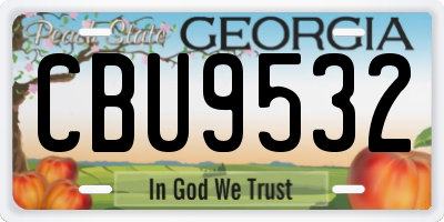 GA license plate CBU9532
