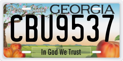 GA license plate CBU9537