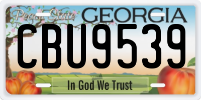 GA license plate CBU9539
