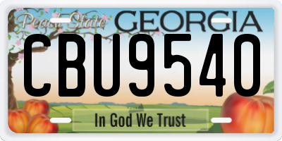 GA license plate CBU9540