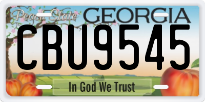 GA license plate CBU9545
