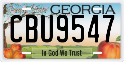 GA license plate CBU9547